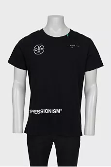 Men's T-shirt with pink print on the back