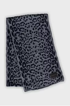 Men's animal print scarf with tag