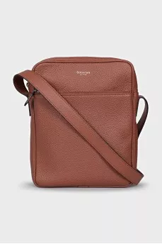 Men's leather messenger bag