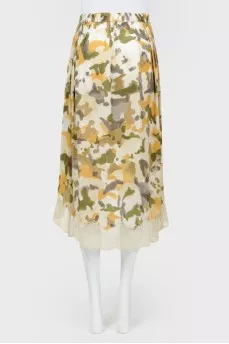 Military color skirt with lace