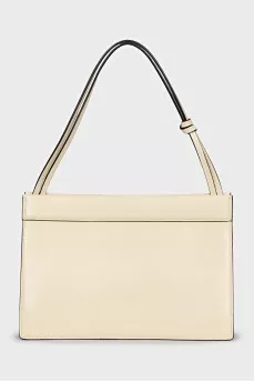 Yellow leather bag with tag