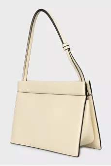 Yellow leather bag with tag