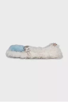 Fur ballet flats with decor