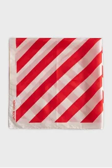 Red and white silk scarf
