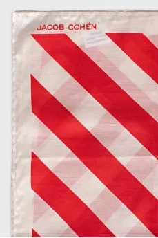 Red and white silk scarf
