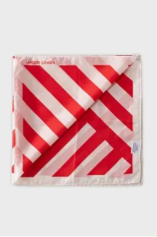 Red and white silk scarf