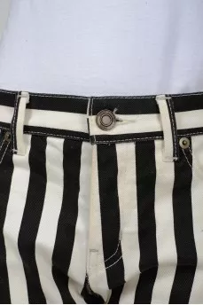 Black and white striped jeans