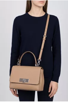 Brown bag with silver clasp