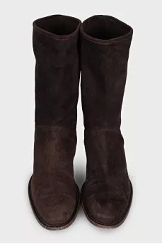 Brown slip-on boots