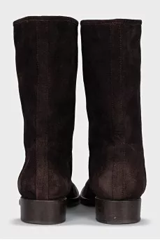 Brown slip-on boots