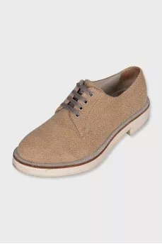 Beige textile shoes