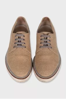 Beige textile shoes
