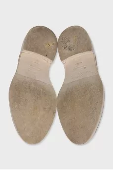 Beige textile shoes