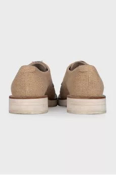 Beige textile shoes