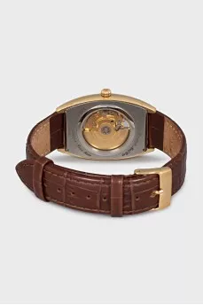 Men's mechanical watch with a leather strap