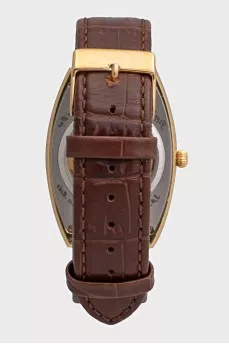 Men's mechanical watch with a leather strap