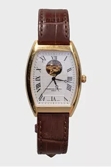 Men's mechanical watch with a leather strap
