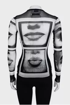 Transparent long sleeve with print