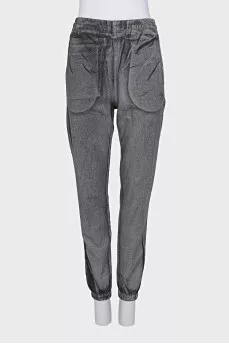 Tapered fit track pants with tag