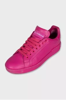 Pink leather Portofino sneakers
