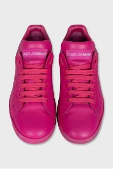 Pink leather Portofino sneakers