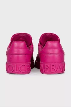 Pink leather Portofino sneakers