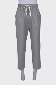 Men's wide-leg drawstring trousers