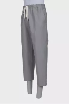 Men's wide-leg drawstring trousers