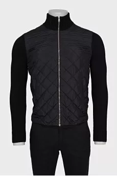 Men's black jacket with quilted elements