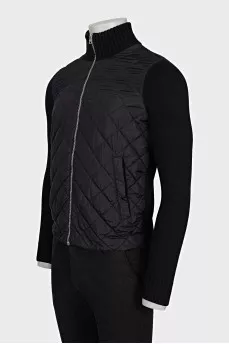 Men's black jacket with quilted elements
