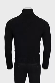 Men's black jacket with quilted elements
