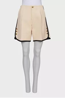 Beige shorts with contrast piping