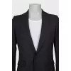 Men's wool jacket with hook-and-eye closure