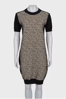 Black dress with a relief pattern