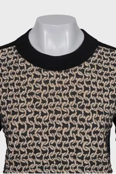 Black dress with a relief pattern