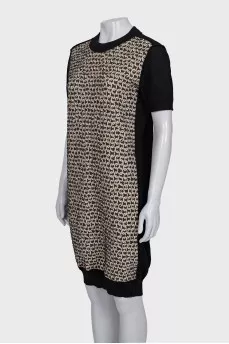 Black dress with a relief pattern