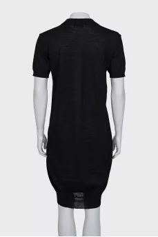 Black dress with a relief pattern