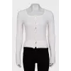 White cardigan with buttons