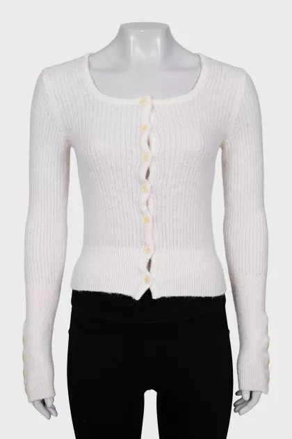 White cardigan with buttons