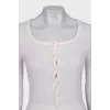 White cardigan with buttons