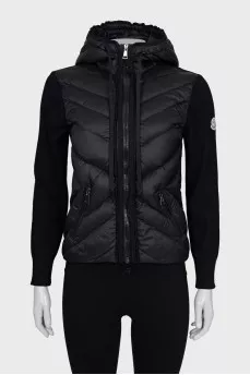 Black zip-up jacket with a hood