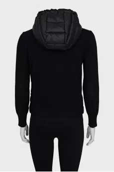Black zip-up jacket with a hood
