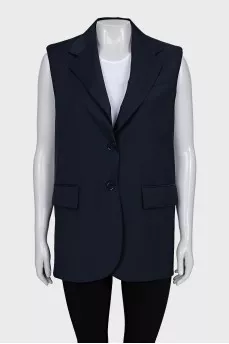 Loose-fitting wool vest