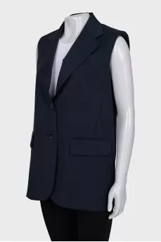 Loose-fitting wool vest