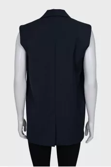 Loose-fitting wool vest