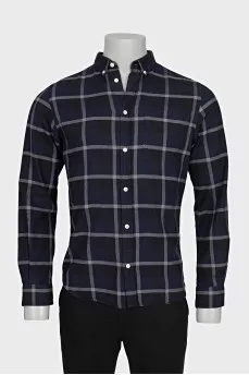 Men's blue plaid shirt