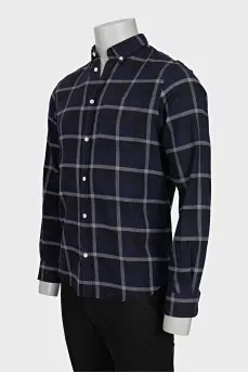 Men's blue plaid shirt