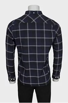 Men's blue plaid shirt