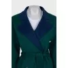 Green coat with a belt