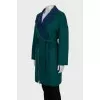 Green coat with a belt